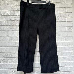 New York & Company Y2K Black Pin Stripe Cropped Pants